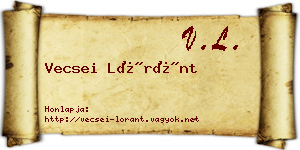 Vecsei Lóránt névjegykártya