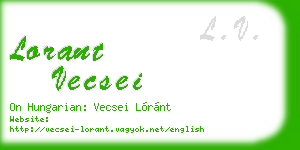 lorant vecsei business card