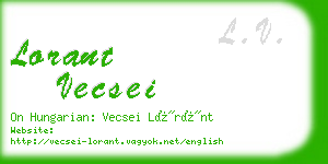 lorant vecsei business card